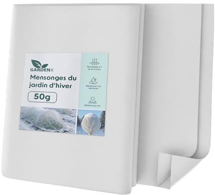 GARDENIX Wintervlies Für Pflanzen Frostschutz-Vlies 50g/m² Gartenvlies 2.1 x 5m (10,5m²) Winterschutzvlies Pflanzenvlies, Pflanzenschutzvlies Flies