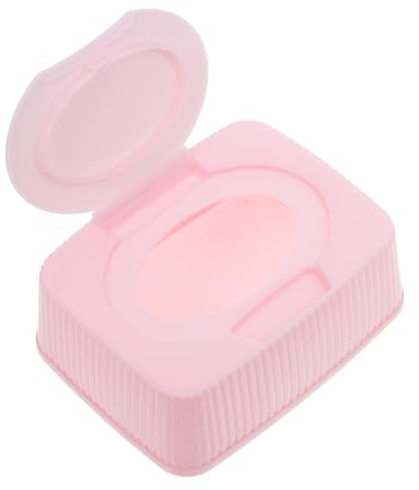 SHINEOFI Boîte De Rangement Pour Lingettes Bébé Rechargeable Couvercle Rabattable Anti-poussière, Plastique Rose, Distribution Facile Main, Pour Bébé Et Voyage,