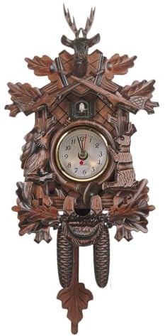 Homoyoyo Traditionelle Kuckucksuhr Dekorative Wanduhr mit Klarem Zifferblatt und Einfacher Montage für Wohnzimmer und Geschenk zur Hauseinweihung