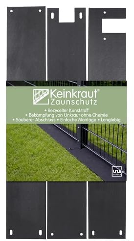UNUS Keinkraut Zaunschutz Unkrautschutz aus recyceltem Kunststoff schwarz | für die Zaunecke S3