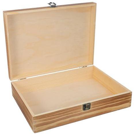 TOYANDONA Vintage Aufbewahrungsbox aus Kiefernholz für 36 Musikkassetten mit Schutz vor Feuchtigkeit und Praktischem Design für Regal und Tisch