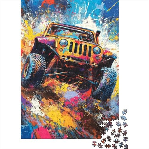 Offroad Jeep 1000 Teile Puzzle für Erwachsene Papier Bunte abstrakte Kunst Szene Familienspiel Puzzle Freizeit Dekoration Geschenk 52x38cm/1000pcs