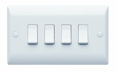 Superswitch SW44 10A 4-Gang Single Pole 2-Way Plateswitch
