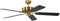 Ventilateur de plafond sans éclairage Potkuri Laiton Satiné, lames réversibles Noir ou Noir rayé, 132 cm