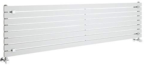 MILANO White Horizontal Single Flat Panel Radiator 472 x 1780mm | Steel Construction. Generous Heat Output. Contemporary Style. Single Panel Design. Central Heating Operation.