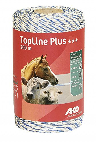 Kerbl 3 Stück 200 m Top LinePlus Weidezaunlitze max 6000m Weidezaun Elektrozaun