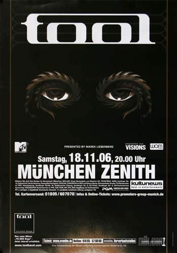Tool - München, München 2006 » Konzertplakat/Premium Poster | Live Konzert Veranstaltung | DIN A1 «