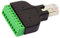 odedo RJ45 Stecker auf Terminal Block 8-Pin Adapter LAN Netzwerkstecker Ethernet Converter Male to 8 pin Screw