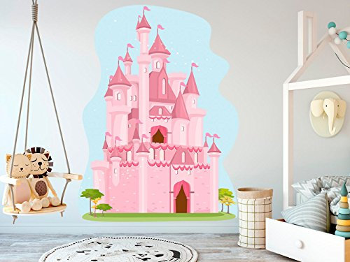 Oedim Wandtattoo für Kinder, Motiv Schloss Rosa 155x210cm