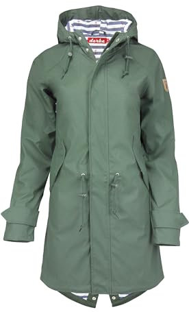derbe Damen Regenmantel, Farbe:Oliv, Größe:40