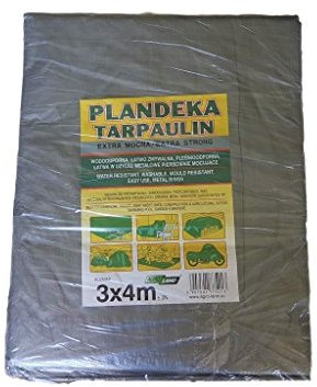 3 x 4 m EXTRA GRIS 110g / m2 Lona Hoja de tierra con anillos de metal Sombrilla Carpa para hamacas Cubierta impermeable portátil Tela Techo del automóvil Ligero para senderismo al aire libre Camping
