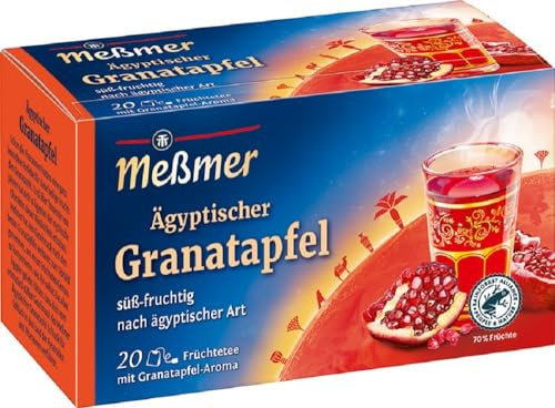 Meßmer Ländertee | Ägyptischer Granatapfel Tee | 20 Teebeutel | Glutenfrei | Laktosefrei