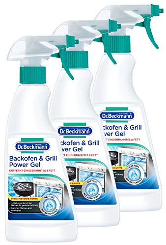 Dr. Beckmann Backofen Aktiv-Gel | Backofenreiniger mit Schnellwirkformel | auch für Eingebranntes auf Grillrosten, Pfannen und Kaminscheiben | 3er Pack (3x 375ml)