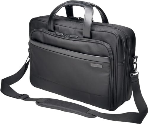 Kensington Business Laptop Aktentasche Contour 2.0, 15,6 Zoll, Umhängetasche für Damen und Herren, Ideales Handgepäck mit wasserdichten Sicherheitstaschen für Laptops und Tablets, K60386EU, Schwarz