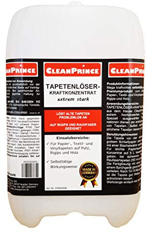 Tapetenlöser 5 Litre Décolleuse de Papier Peint Résout Rauhfasertapeten, Vinyltapeten sur Plâtre, Placoplâtre, Bois