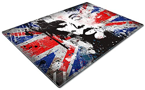 Chopping Board | Glass Chopping Boards for Kitchens | Glass Worktop Savers for Kitchen | Glass Chopping Boards | Small Chopping Board | Union Jack Graffiti