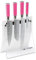F. DICK Pink Spirit Messerblock 4Knives (Officemesser Santoku Küchenmesser Brotmesser, Messer-Set, aus hochlegiertem Edelstahl, Klinge lasergeprüft, X55CrMo14 Stahl, Griff Kunststoff) 8 1772 000-05-79