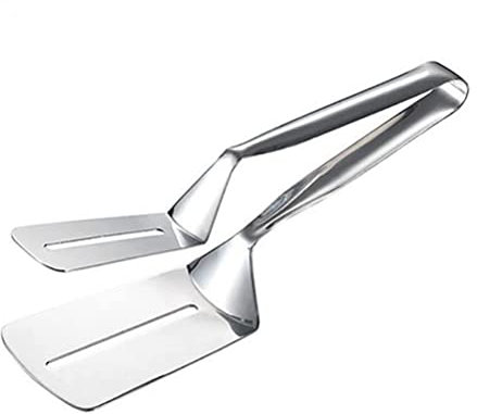 Chiyyak Double Sided Roasting Scoop Clip Stainless Steel Steak Shovel Steak Clamp Barbecue Tongs Grill Clamp for Fried Steak Baking Pizza Bread Meat