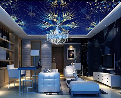 Yimesoy Personnaliser Le Papier Peint 3D Pour Le Plafond Bleu Couleur Vive Spirale Lumière 3D Peintures Murales De Plafond Fonds D'Écran Pour Le Salon 430Cm(W)×300Cm(H)