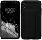 kwmobile Case Compatible with Apple iPhone XR - Case with Hand Strap and Stand Soft TPU Silicone Coating - Black
