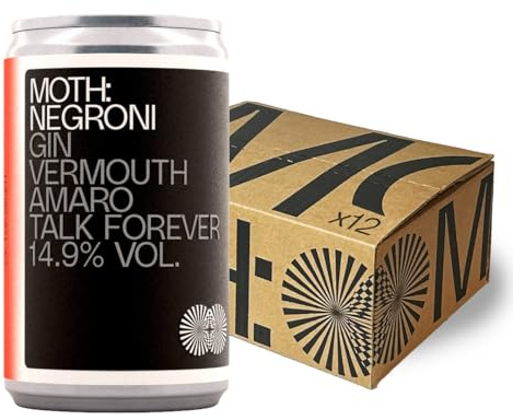 MOTH Negroni Cocktails Ready To Drink Pre-Mixed Cans, 12 x 125ml