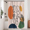 Uiiooazy Rideau Douche Visage Abstrait, Rideau de Douche Anti Moisissure Terracotta Géométrique Rideaux de Baignoire Tissu Imperméable Lavable Rideaux Salle de Bain avec 8 Crochets 120x180cm