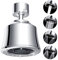 Hibbent Aireador de Grifo, Aireador de Grifo con 4 Modos de Rociado, Cabezal Giratorio de 360 Grados, Filtro de Ahorro de Agua, Apto para Cocina/Baño con Rosca Hembra de 22 mm (FM22) - Cromo Pulido