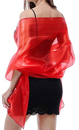 Ladiery Seide Schals und Wraps für Abendkleider Frauen Sheer Soft Brautjungfer Hochzeit Shawl Party Organza Stole