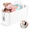 NAJILI Bett Organizer Zum Einhängen, Robuste hängend Hängebett Organizer Aufbewahrungskorb mit 2 Abnehmbarer Haken, babybett organizer für Buch Magazin Spielzeug Handy Kopfhörer hochbett (Weiß)