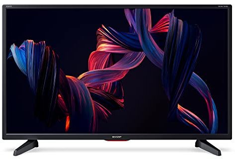 SHARP 32EA4K 32 Inch TV, HD Display with Harman/Kardon Speakers, Dolby Digital Audio Decoder, 3 x HDMI Ports, 2 x USB Ports, Scart Socket and Freeview HD - Black