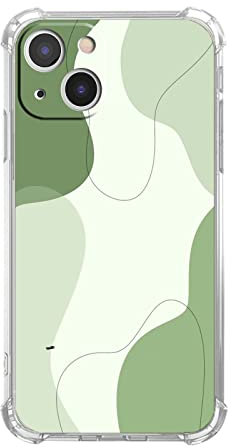 Vesidurt Sage Green Line for iPhone 13, Abstract Minimalist Art Pattern Case for Men Women, Unique Soft TPU Protective Compatible With iPhone 13