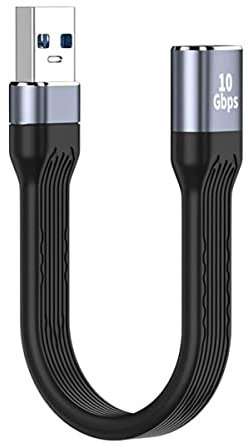 CY - Cavo dati da USB 3.1 Type-A femmina a USB 3.0 Type-A maschio, cavo di prolunga piatto e sottile, FPC, 10 Gbps, 13 cm, per computer portatile e telefono