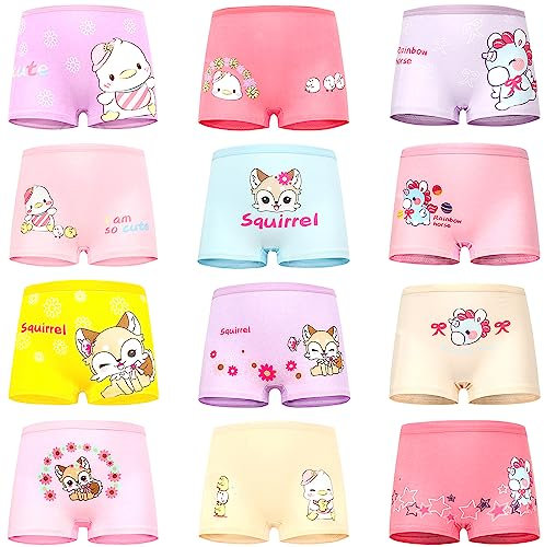 Charmi Mädchen Unterhosen Boxershorts Unterwäsche 12er-Pack Glücklicher Partner 128-134 (Herstellergröße XL)
