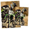 itenga Set Zeichenmappe DIN A3 und Sammelmappe DIN A4 mit Motiv - Gummizugmappe Sammelmappe - für Kinder Jugendliche Schüler Mädchen Jungen (Set A3 und A4 Motiv Motocross)