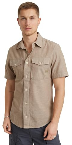G-Star Men's Marine Slim Shirt , Multicolor (safari/ecru D19751-D123-G302), XXL