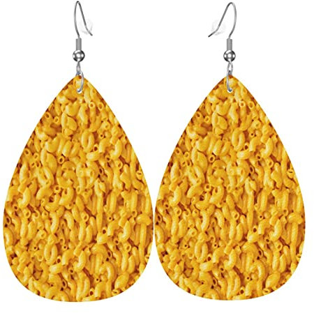 Lederohrringe Makaroni Und Käse Damen Ohrring Vintage-Stil Tropfenohrringe Klassischen Baumeln Ohrringe, Für Geburtstagsfeier, Geschenk, Frauen