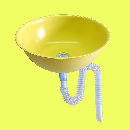 LIPJIA Fregadero Cocina,Fregadero de Acero Inoxidable de un Solo Cuenco con escurridor, Fregadero Empotrado Redondo Temporal de Acero Inoxidable, Fregadero Simple Redondo de Cocina