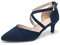 Women's Court Shoes Low Kitten Heel Dress Sandals Elegant Bridal Shoes Closed Toe Ankle Strap Pumps Office Work Shoes Blue 8