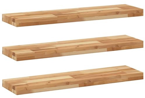 vidaXL Schweberegale 3 STK. 80x20x4 cm Massivholz Akazie Ölbehandelt