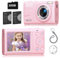 Digitalkamera Pink AutoFocus 4K Fotoapparat mit 32GB Speicherkarte HD 64MP 2.4 großem Bildschirm Kompaktkamera Fotokamera klein für Einsteiger (Rosa)