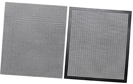 Mipcase 4 Pièces Tapis de Barbecue Creux Grille Barbecue poele Grill Filet de Gril extérieur Brosse pour Tapis de Barbecue Fourniture de Barbecue Filet de Grillage Fibres de Verre Black