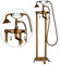 QUEAWOQ Shower Set Bathtub Faucet Free Standing Brushed Nickel Bathtub Faucet Dual Handle Floor Mounted Tub Sink Faucet Brass Bathroom Bath Shower Set Tap(Color:Black Bronze B) Octopus feet