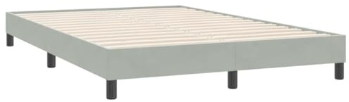 vidaXL Bettgestell ohne Matratze Hellgrau 140x220 cm Samt