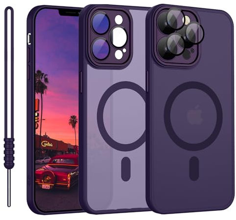 YUANDMI Cover Magnetica per iPhone 11 Pro Max Cover con MagSafe, Custodia Per iPhone 11 Pro Max Traslucida Opaca Case Ultra-Sottile Silicone Anti-Scivolo Resistente ai Graffi, Viola Scuro