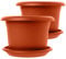 Centi Lot de 2 pots de fleurs en terre cuite XXL de 50 cm avec soucoupe - Le pot de fleurs premium mûri au soleil pour votre paradis de vacances à la maison !