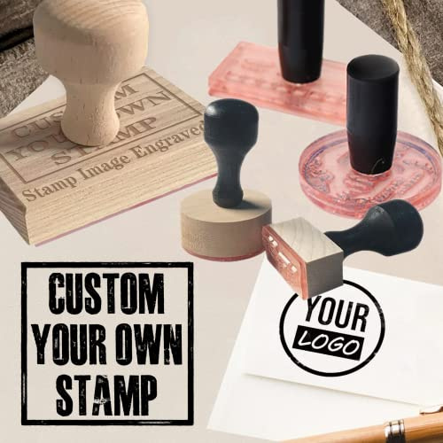Benutzerdefinierte Stempel mit Logo-Text - Personalisierte Stempel mit Griff - Adressstempel für Business oder Crafting