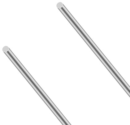 LAVMHAB Edelstahlstäbe, Solide Edelstahl Rundstäbe 8mm x 400mm (0,4m), Rundstab 304 Edelstahl Rundstangen für DIY Handwerk Modellauto Flugzeug (2 Stück)