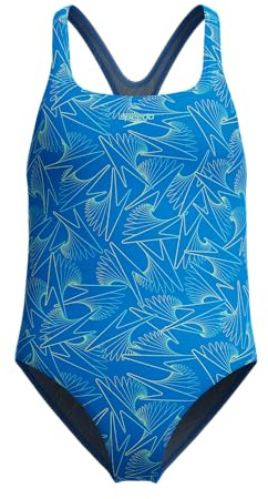 Speedo Girls HyperBoom Allover Medalist Swimsuit Swimming Costume Blue Size 15-16 Years