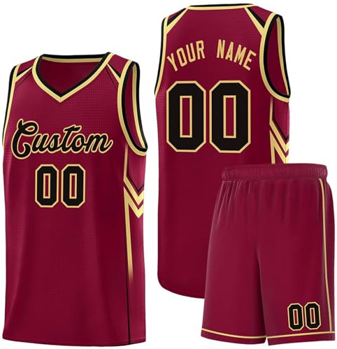 2 Sets personalisiertes Basketballtrikot benutzerdefinierte Basketball Trikots benutzerdefinierte Basketball Kit Basketball Trainingsanzug mit Namen Team Nummer für Erwachsene und Kinder A24