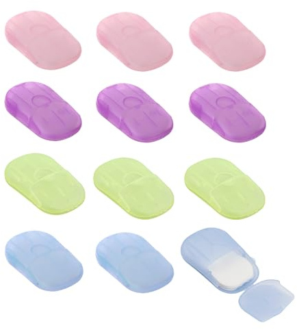 12 Kartons Seifenblätter für Unterwegs, Kleine Seifen, Paper Soap, Tragbare Papierseife in Mini-Boxen Ca. 20 Stück pro Karton, Travel Soap für Camping, Outdoor, Reisen & Hygiene to go